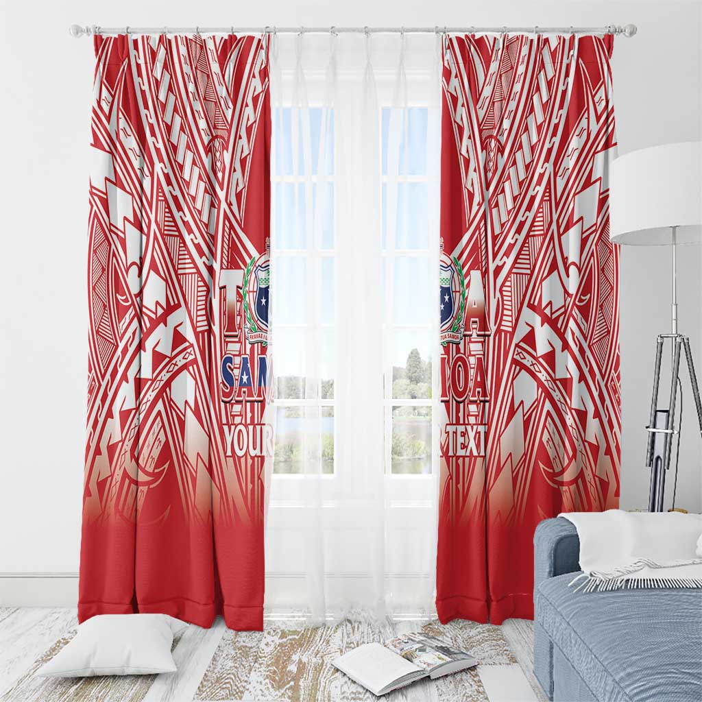 Toa Samoa Rugby Custom Window Curtain Samoa mo Samoa Polynesian Pacific Red - Polynesian Pride