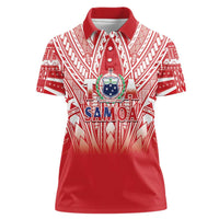 Toa Samoa Rugby Custom Women Polo Shirt Samoa mo Samoa Polynesian Pacific Red - Polynesian Pride