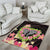 Polynesia Valentine's Day Area Rug Hammerhead Shark Plumeria With Polynesian Pattern