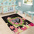 Polynesia Valentine's Day Area Rug Hammerhead Shark Plumeria With Polynesian Pattern