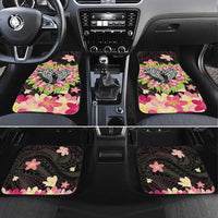 Polynesia Valentine's Day Car Mats Hammerhead Shark Plumeria With Polynesian Pattern