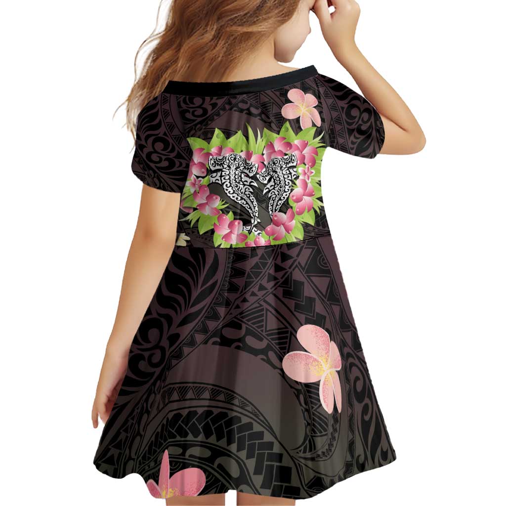 Polynesia Valentine's Day Family Matching Off Shoulder Short Dress and Hawaiian Shirt Hammerhead Shark Plumeria With Polynesian Pattern LT14 - Polynesian Pride