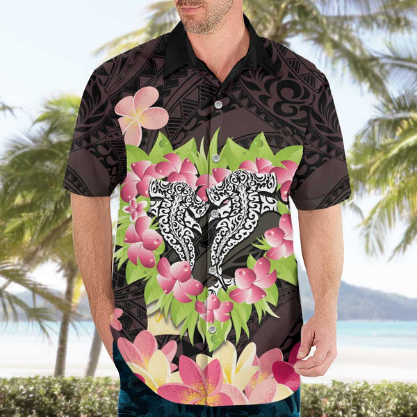 Hawaii Hammerhead Shark Hawaiian Shirt Polynesian Kakau With Kanaka Blue LT14 main image 1