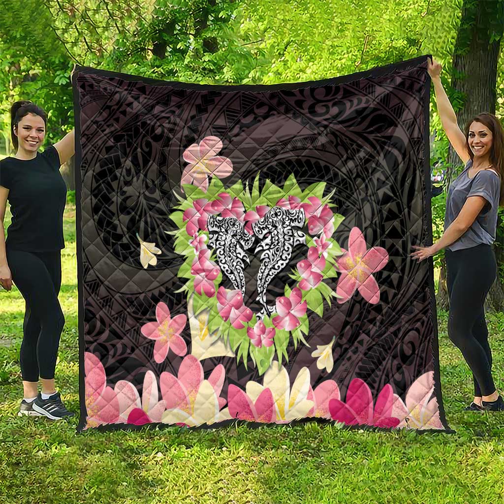Polynesia Valentine's Day Quilt Hammerhead Shark Plumeria With Polynesian Pattern LT14 - Polynesian Pride