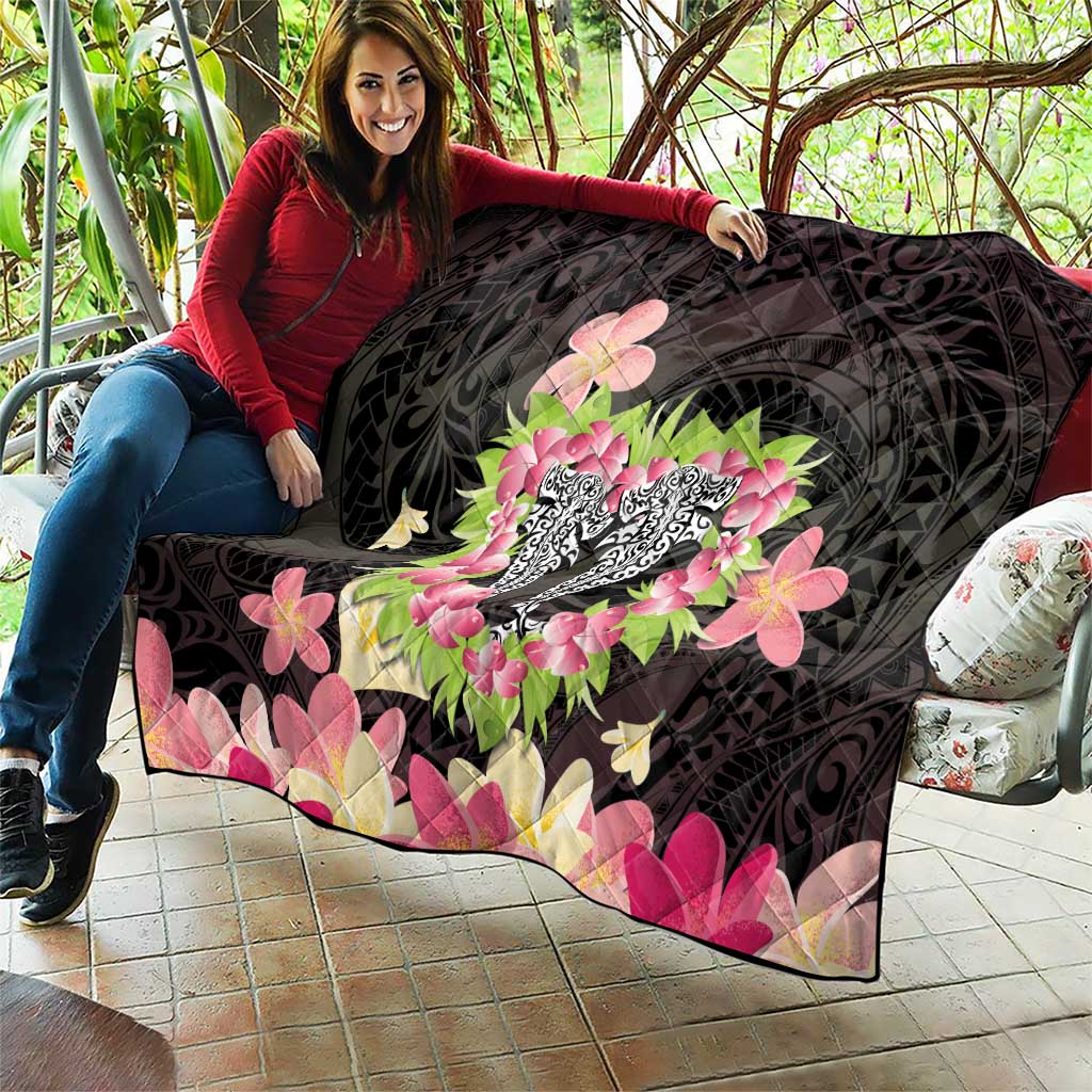 Polynesia Valentine's Day Quilt Hammerhead Shark Plumeria With Polynesian Pattern LT14 - Polynesian Pride