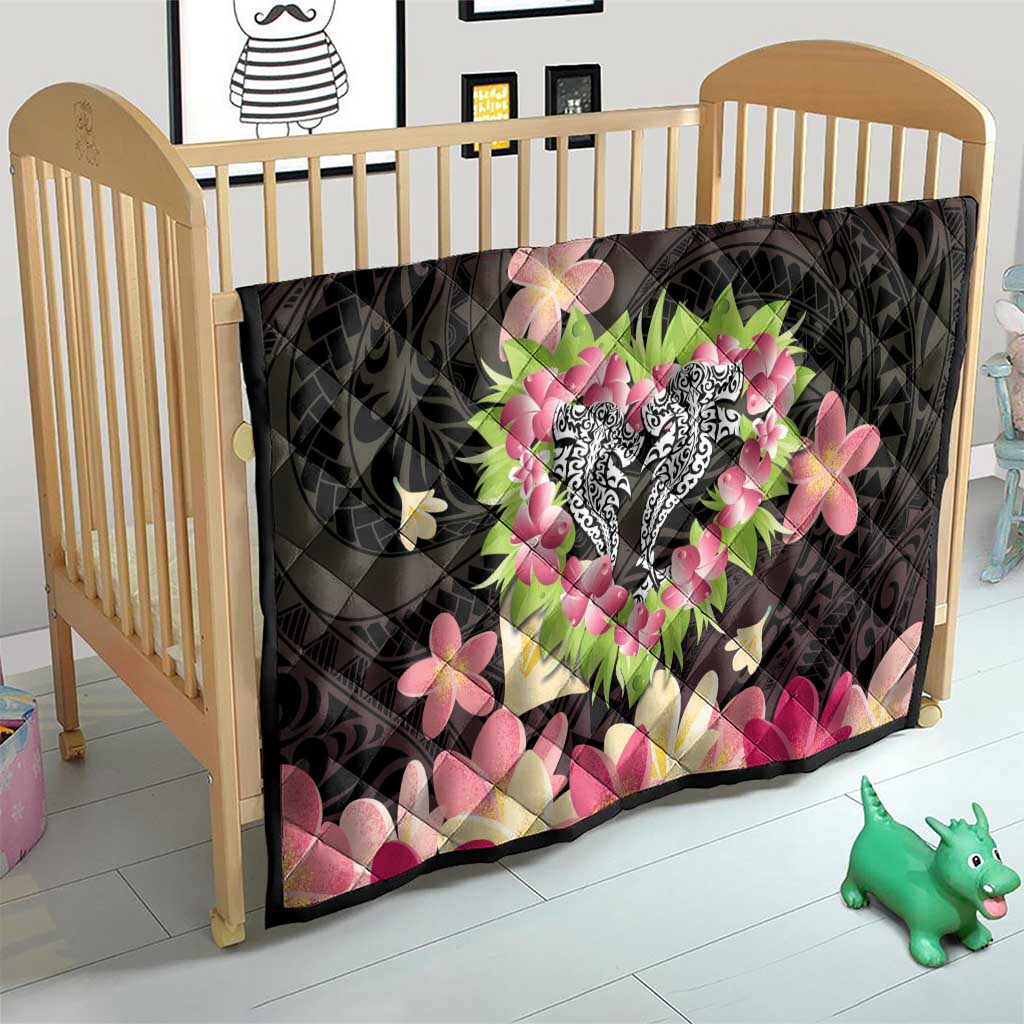 Polynesia Valentine's Day Quilt Hammerhead Shark Plumeria With Polynesian Pattern LT14 - Polynesian Pride