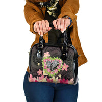 Polynesia Valentine's Day Shoulder Handbag Hammerhead Shark Plumeria With Polynesian Pattern