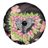Polynesia Valentine's Day Spare Tire Cover Hammerhead Shark Plumeria With Polynesian Pattern