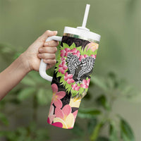 Polynesia Valentine's Day Tumbler With Handle Hammerhead Shark Plumeria With Polynesian Pattern LT14 - Polynesian Pride