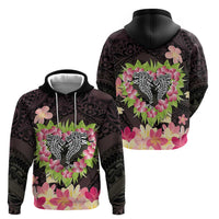 Polynesia Valentine's Day Zip Hoodie Hammerhead Shark Plumeria With Polynesian Pattern LT14 - Polynesian Pride