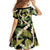 Black Hawaii Plumeria Lei With Tropical Leaves Family Matching Off Shoulder Maxi Dress and Hawaiian Shirt