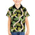 Black Hawaii Plumeria Lei With Tropical Leaves Family Matching Off Shoulder Maxi Dress and Hawaiian Shirt
