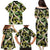 Black Hawaii Plumeria Lei With Tropical Leaves Family Matching Puletasi and Hawaiian Shirt