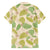 Beige Hawaii Plumeria Lei With Tropical Leaves Family Matching Off Shoulder Short Dress and Hawaiian Shirt