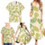 Beige Hawaii Plumeria Lei With Tropical Leaves Family Matching Summer Maxi Dress and Hawaiian Shirt
