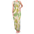 Beige Hawaii Plumeria Lei With Tropical Leaves Family Matching Tank Maxi Dress and Hawaiian Shirt