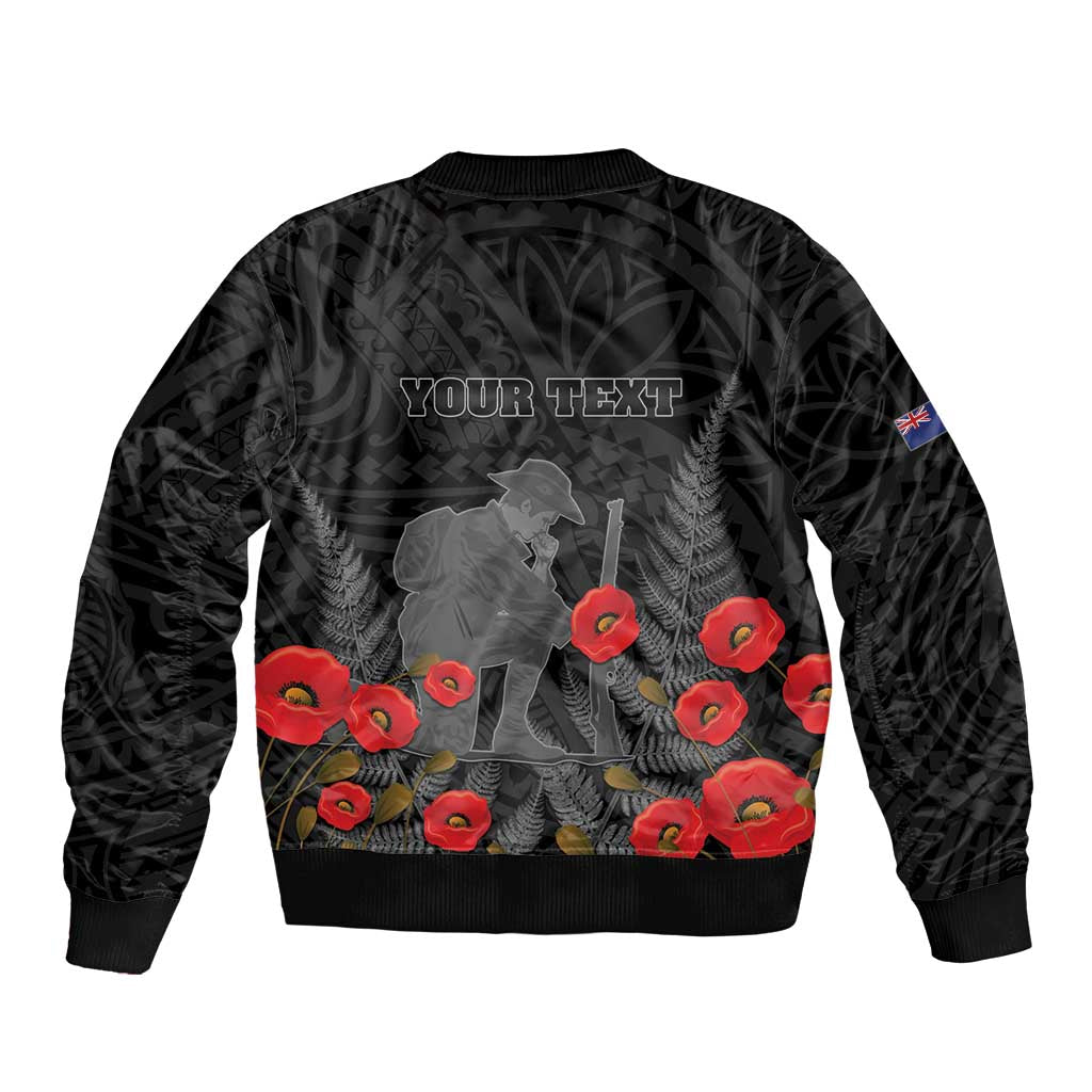 Personalised New Zealand ANZAC Day Bomber Jacket Lest We Forget Soldier Memorial