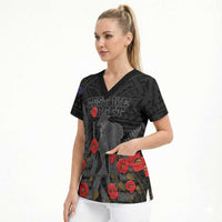 Personalised New Zealand ANZAC Day Scrub Top Lest We Forget Soldier Memorial LT15 - Polynesian Pride