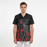 Personalised New Zealand ANZAC Day Scrub Top Lest We Forget Soldier Memorial LT15 - Polynesian Pride