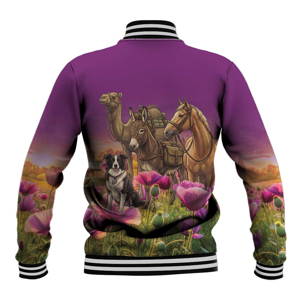 ANZAC Day Baseball Jacket Lest We Forget The Animals Of War LT15 - Polynesian Pride