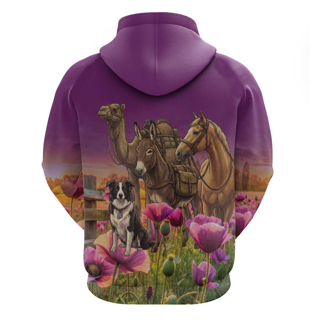 ANZAC Day Hoodie Lest We Forget The Animals Of War LT15 - Polynesian Pride