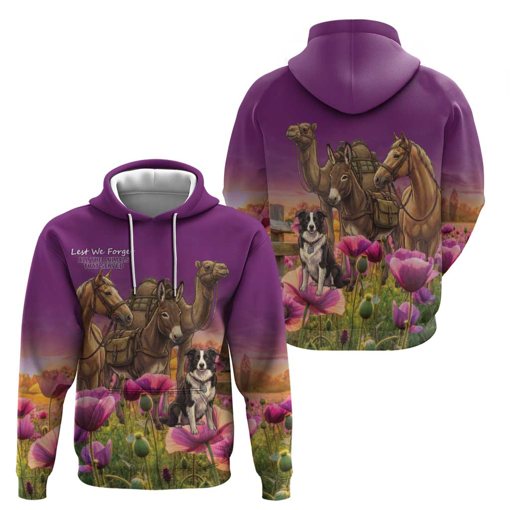 ANZAC Day Hoodie Lest We Forget The Animals Of War LT15 - Polynesian Pride
