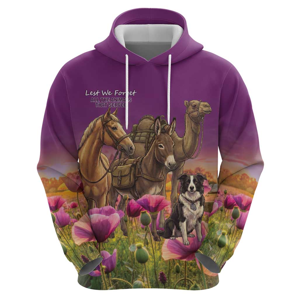 ANZAC Day Hoodie Lest We Forget The Animals Of War LT15 - Polynesian Pride