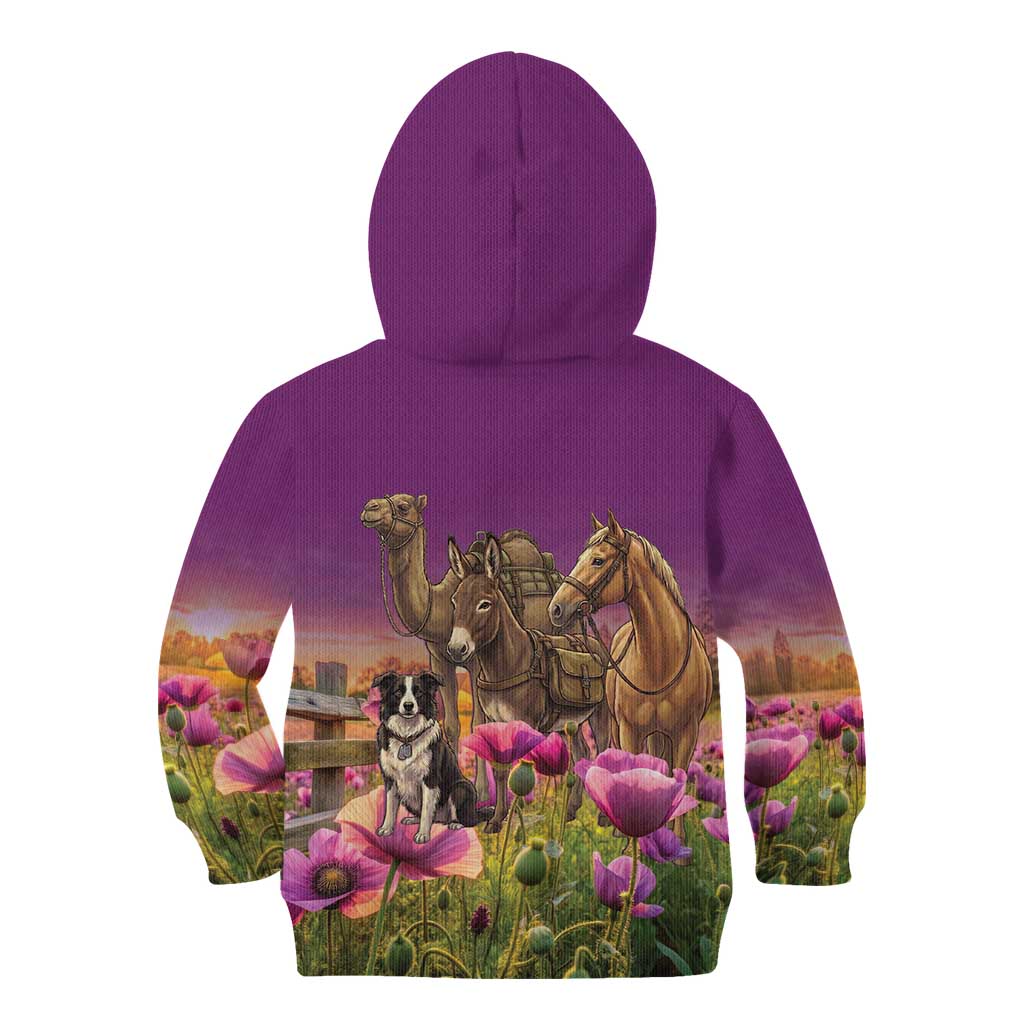 ANZAC Day Kid Hoodie Lest We Forget The Animals Of War LT15 - Polynesian Pride