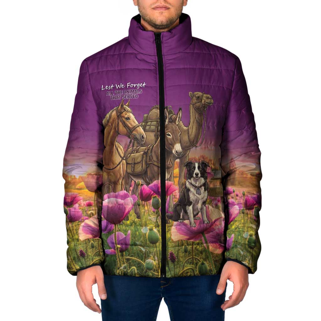 ANZAC Day Padded Jacket Lest We Forget The Animals Of War