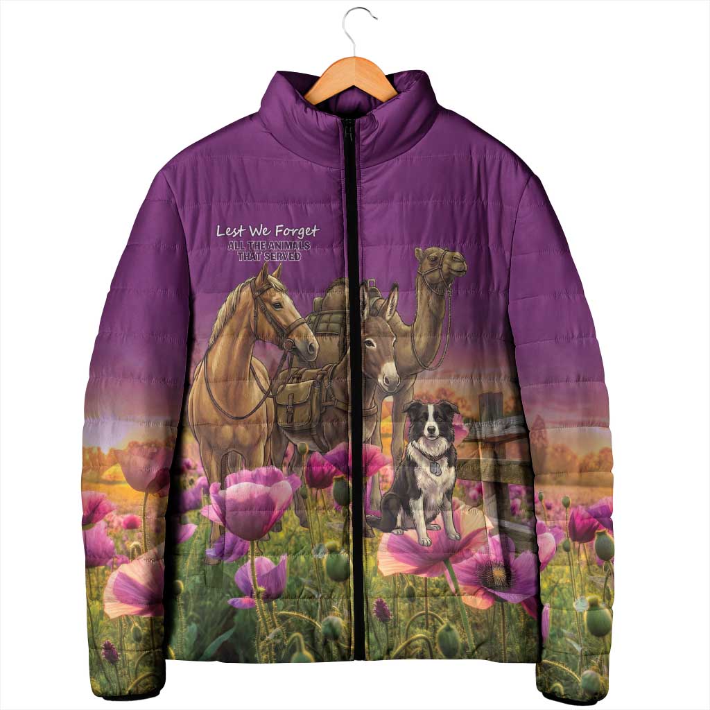 ANZAC Day Padded Jacket Lest We Forget The Animals Of War
