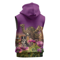 ANZAC Day Sleeveless Hoodie Lest We Forget The Animals Of War LT15 - Polynesian Pride