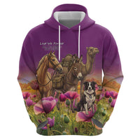 ANZAC Day Zip Hoodie Lest We Forget The Animals Of War LT15 - Polynesian Pride