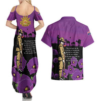ANZAC Soldier and War Animals Couples Matching Summer Maxi Dress and Hawaiian Shirt We Will Remember Them LT15 - Polynesian Pride