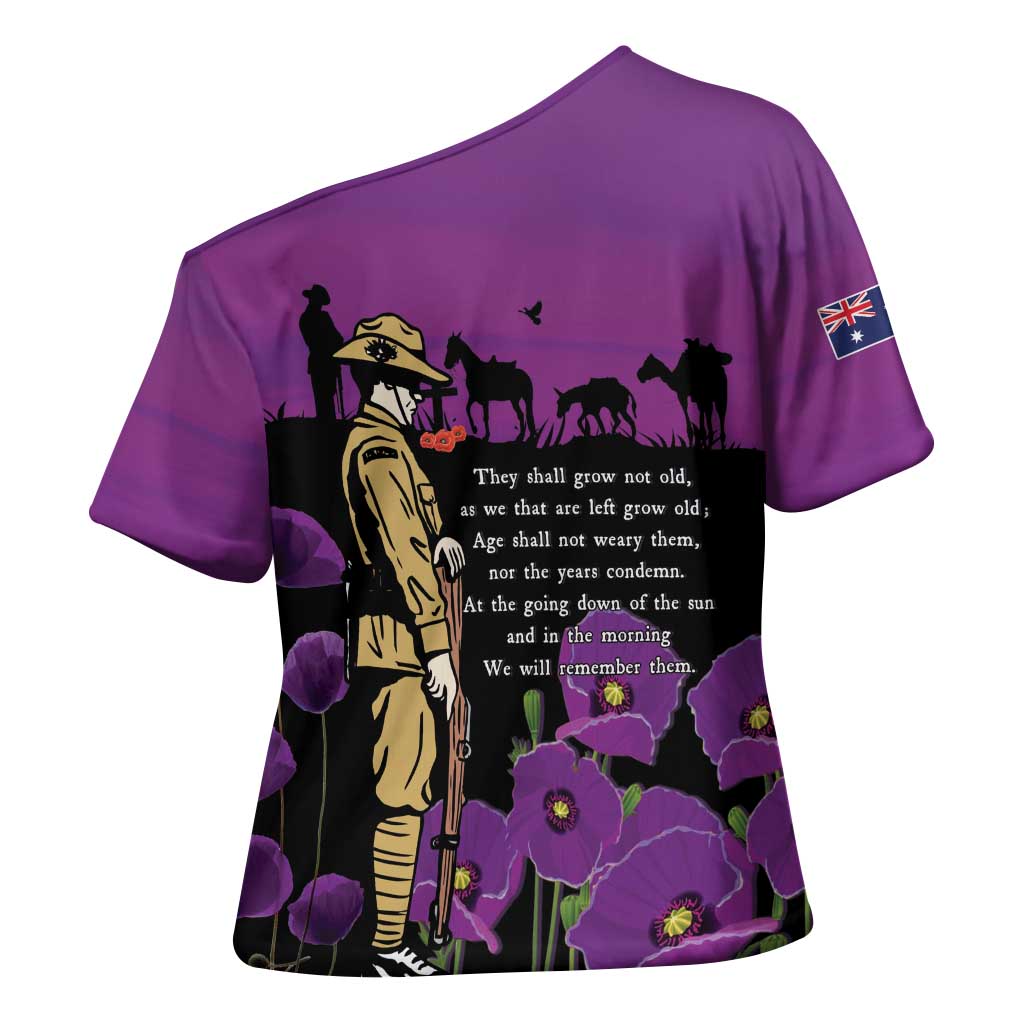 ANZAC Soldier and War Animals Cross Shoulder Shirt We Will Remember Them