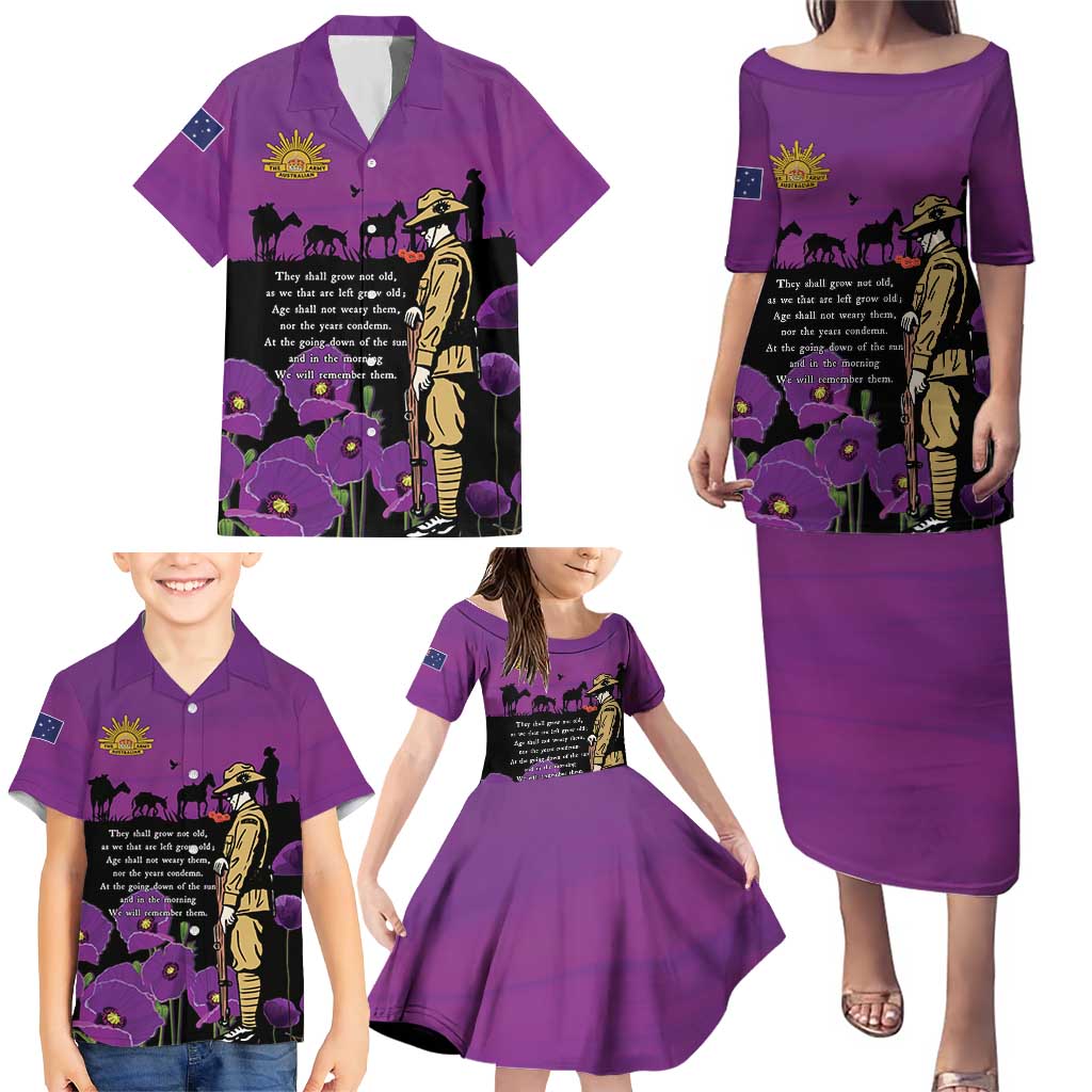 ANZAC Soldier and War Animals Family Matching Puletasi and Hawaiian Shirt We Will Remember Them LT15 - Polynesian Pride