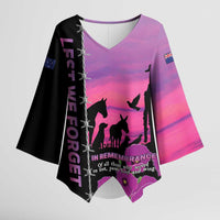 Personalised ANZAC War Animals Kimono Sleeve Blouse Lest We Forget Memorial