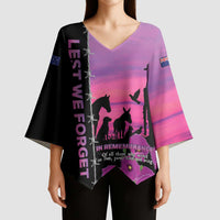 Personalised ANZAC War Animals Kimono Sleeve Blouse Lest We Forget Memorial