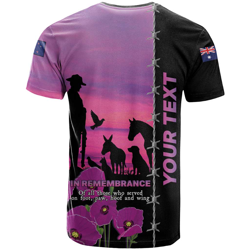 Personalised ANZAC War Animals T Shirt Lest We Forget Memorial