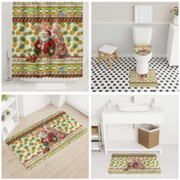 Hawaiian Santa Aloha Pineapple Christmas Bathroom Set Mele Kalikimaka - Polynesian Pride
