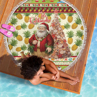 Hawaiian Santa Aloha Pineapple Christmas Beach Blanket Mele Kalikimaka LT15 - Polynesian Pride
