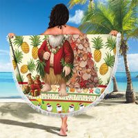 Hawaiian Santa Aloha Pineapple Christmas Beach Blanket Mele Kalikimaka LT15 - Polynesian Pride