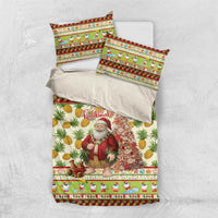 Hawaiian Santa Aloha Pineapple Christmas Bedding Set Mele Kalikimaka - Polynesian Pride