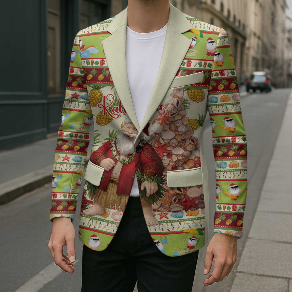 Hawaiian Santa Aloha Pineapple Christmas Blazer Mele Kalikimaka - Polynesian Pride