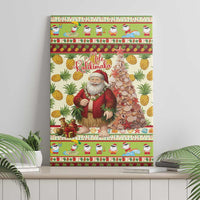 Hawaiian Santa Aloha Pineapple Christmas Canvas Wall Art Mele Kalikimaka - Polynesian Pride