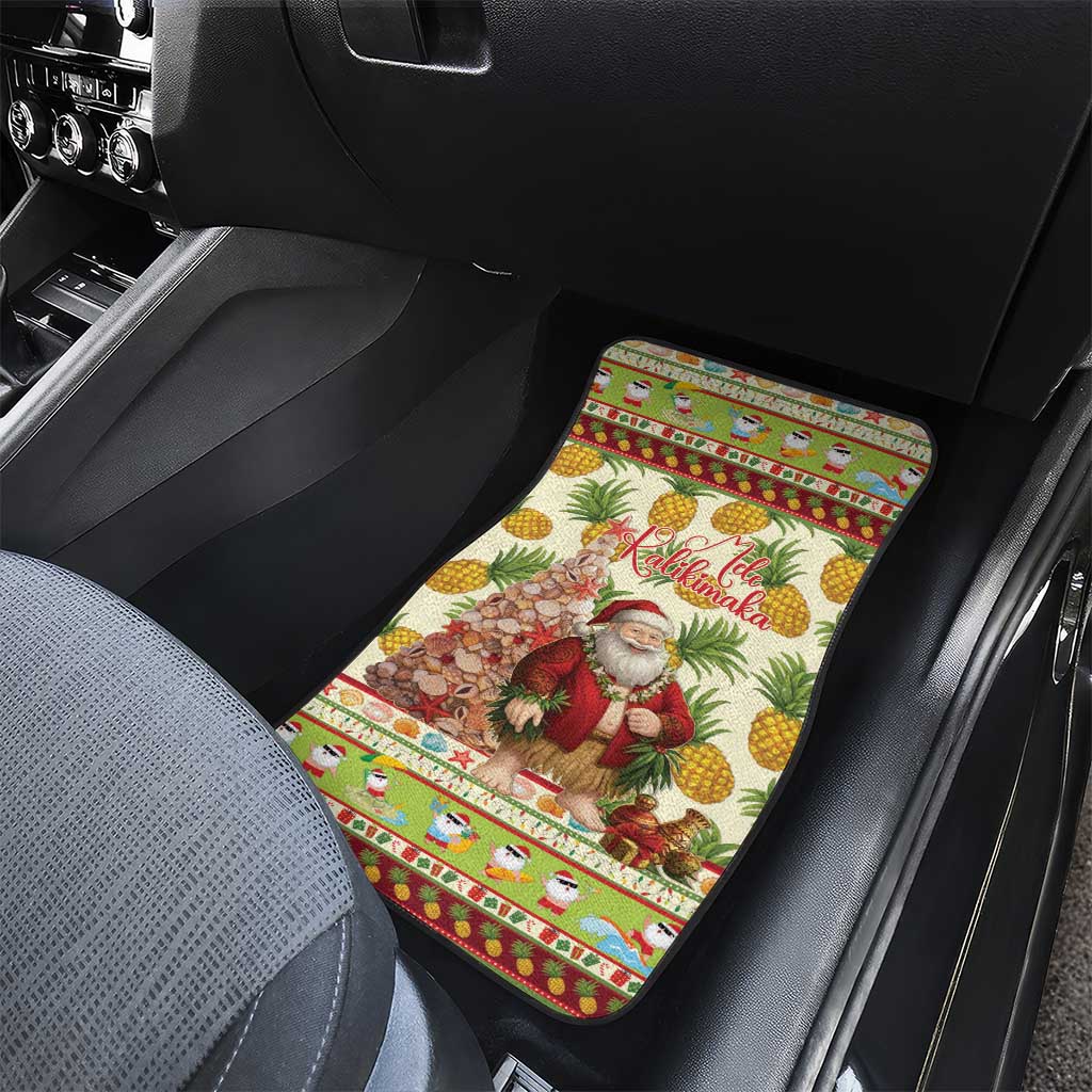 Hawaiian Santa Aloha Pineapple Christmas Car Mats Mele Kalikimaka - Polynesian Pride