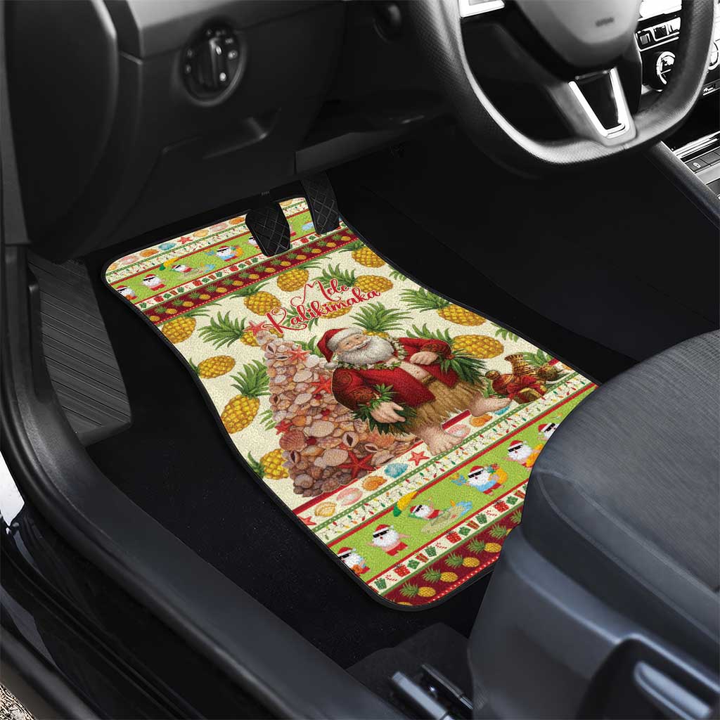 Hawaiian Santa Aloha Pineapple Christmas Car Mats Mele Kalikimaka - Polynesian Pride