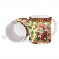 Hawaiian Santa Aloha Pineapple Christmas Ceramic Mug Mele Kalikimaka - Polynesian Pride