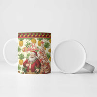 Hawaiian Santa Aloha Pineapple Christmas Ceramic Mug Mele Kalikimaka - Polynesian Pride