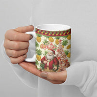 Hawaiian Santa Aloha Pineapple Christmas Ceramic Mug Mele Kalikimaka - Polynesian Pride