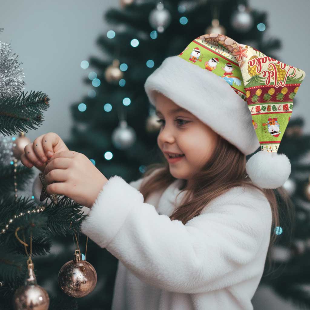 Hawaiian Santa Aloha Pineapple Christmas Santa Hat Mele Kalikimaka - Polynesian Pride